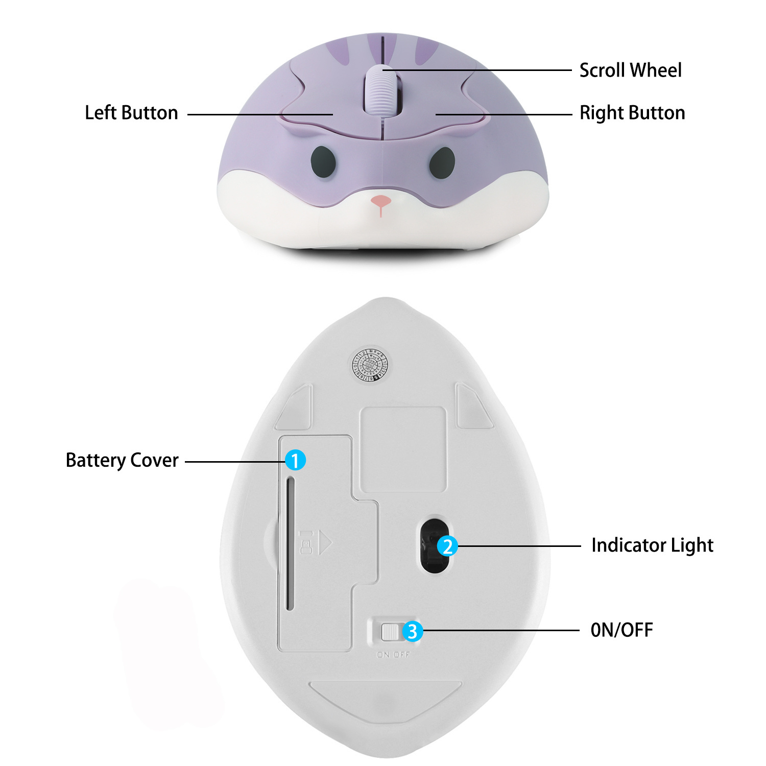 2.4G Wireless Mouse Purple Ham - đánh giá và giá Tradescantia Purple