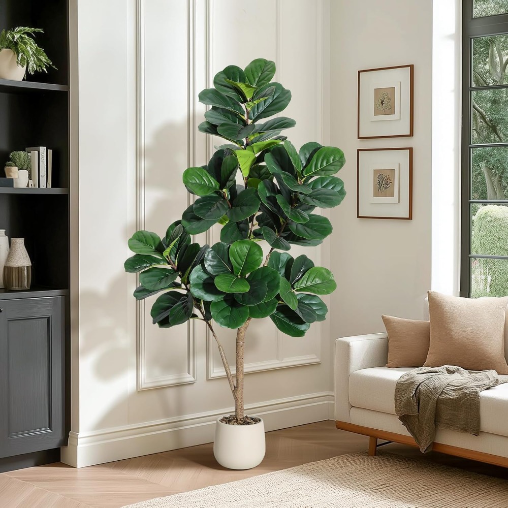 Lifelike Artificial Fiddle Lea - đánh giá và giá Ficus Lyrata Tree