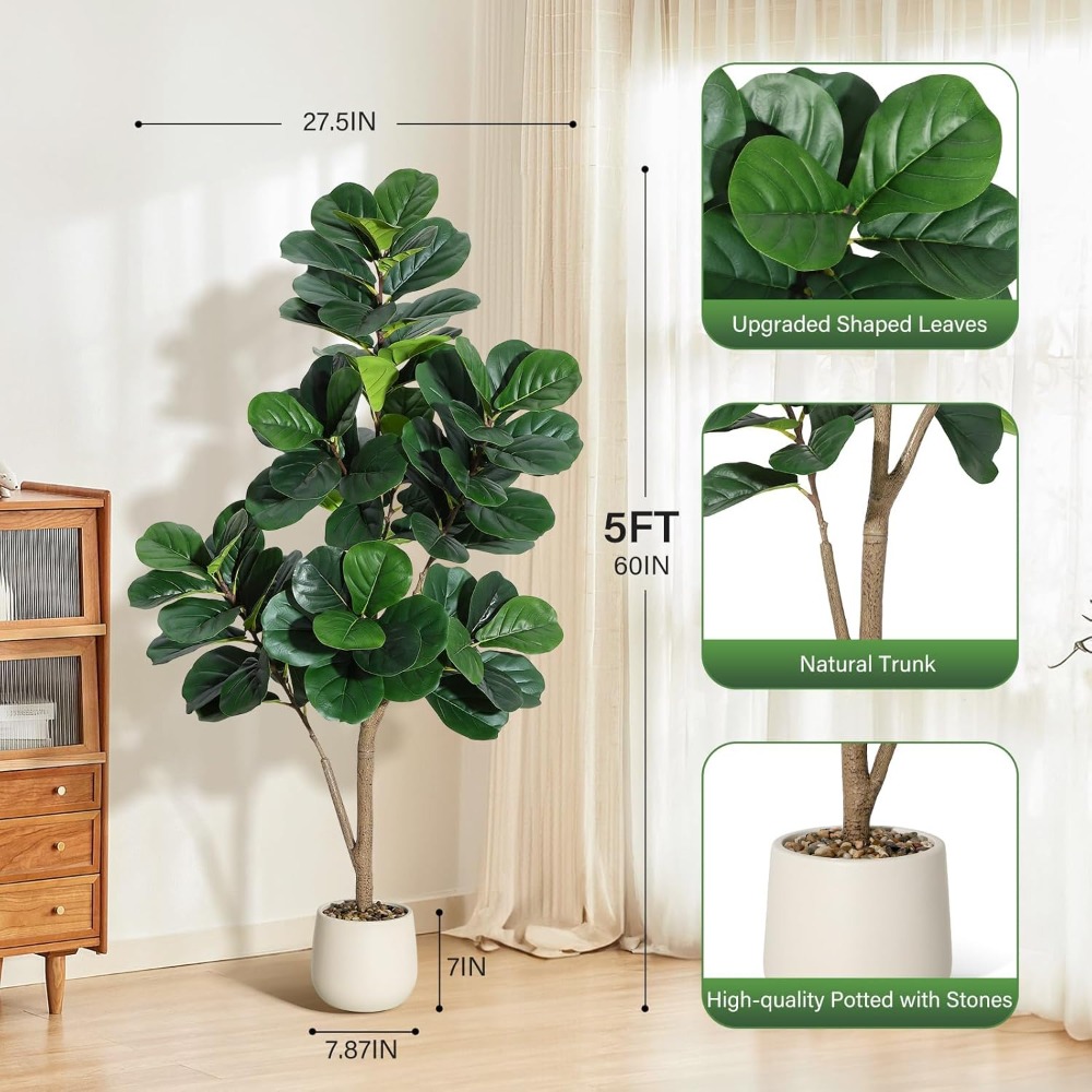 Lifelike Artificial Fiddle Lea - đánh giá và giá Ficus Lyrata Tree