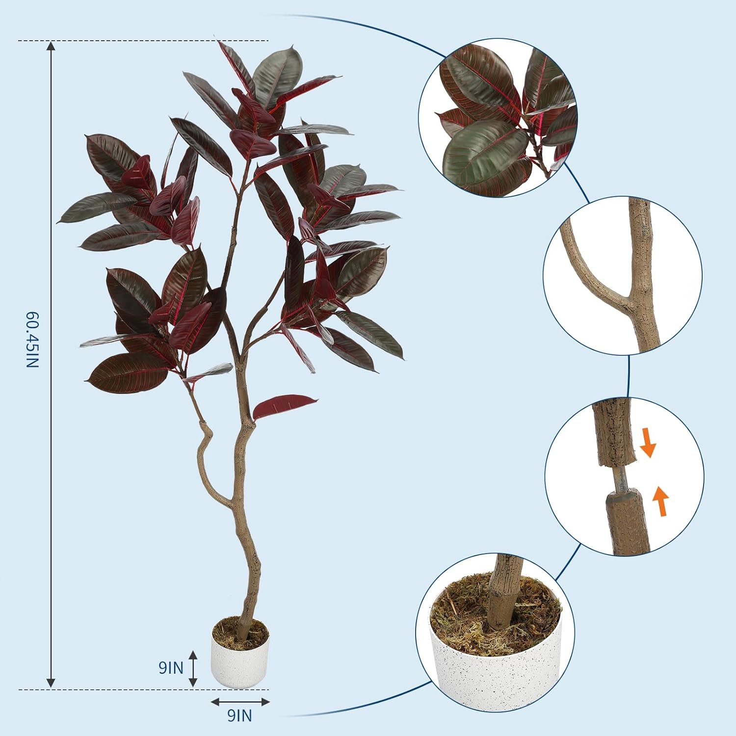 Artificial Fiddle Leaf Fig Tre - đánh giá và giá Ficus Lyrata Tree