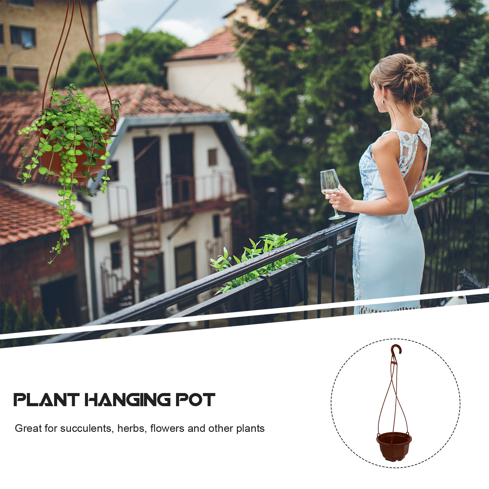 6Sets Hanging Flowerpot Lightw - đánh giá và giá Spider Plant Hanging