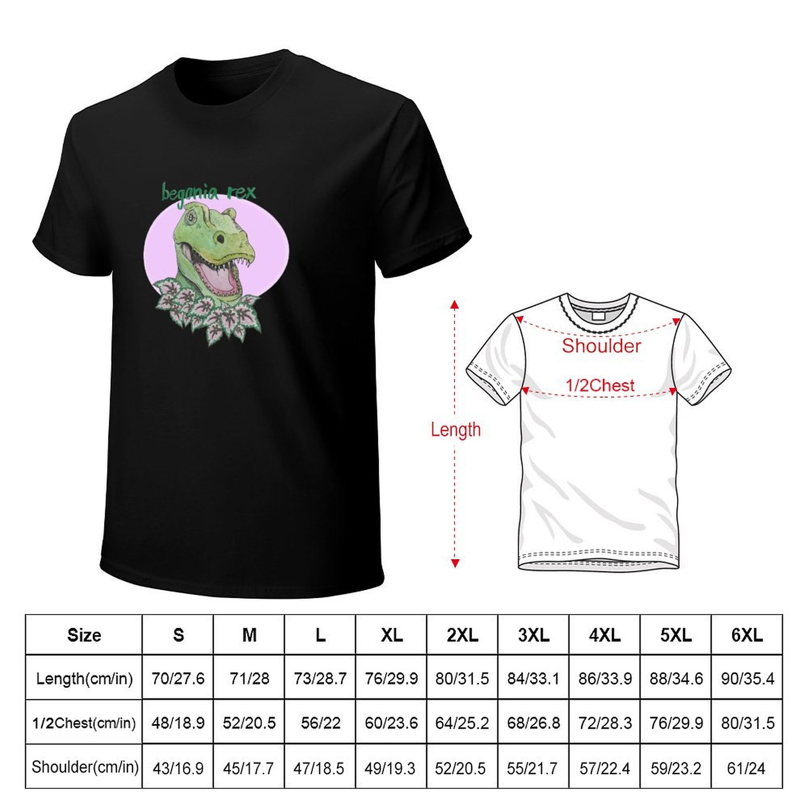 T rex begonia (pink) T-Shirt S - đánh giá và giá Begonia Rex